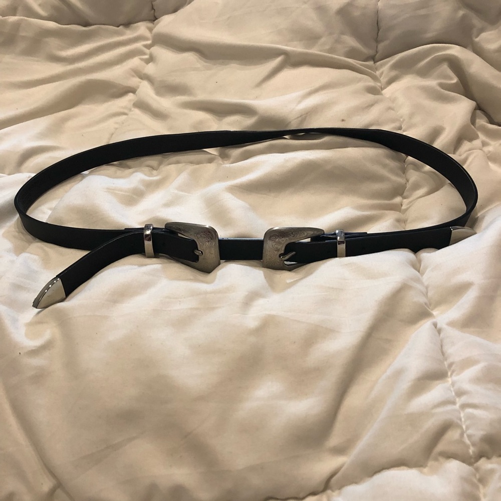 Black Double-Buckle Belt